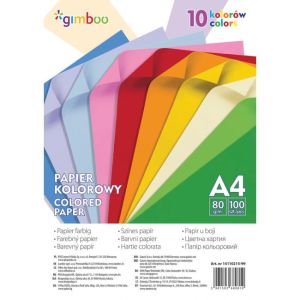 Gimboo színes papír A4, 100 lap, 80g, 10 neon szín