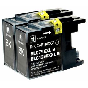 Brother LC1280XLBKBP2, kettős csomagolás tintapatron, fekete (black), alternatív