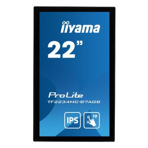 22" iiyama TF2234MC-B7AGB: IPS, FullHD, kapacitív, 10P, 350 cd / m2, VGA, HDMI, DP, IP65, fekete TF2234MC-B7AGB