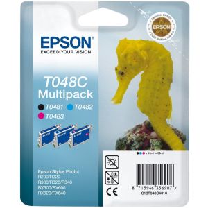 Epson T048C, CMK, hármas csomagolás tintapatron, többszínű, eredeti