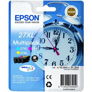 Epson T2715 (27XL), CMY, hármas csomagolás tintapatron, többszínű, eredeti
