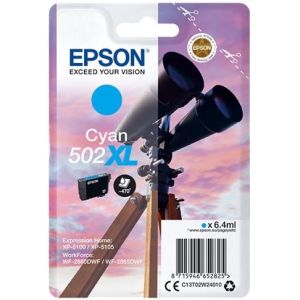 Epson 502 XL, C13T02W24010 tintapatron, azúr (cyan), eredeti