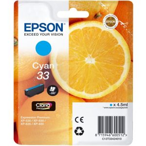 Epson T3342 (33) tintapatron, azúr (cyan), eredeti