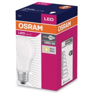 Osram LED izzó E27 11,5W 2700K 1055lm ÉRTÉK A75-klasszikus matt 4052899971028