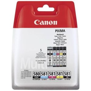 Canon CLI-581, CMYK, PGI-580, ötös csomagolás tintapatron, többszínű, eredeti