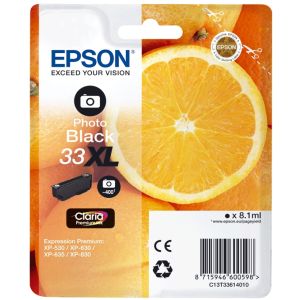 Epson T3361 (33XL) tintapatron, fotó fekete (photo black), eredeti