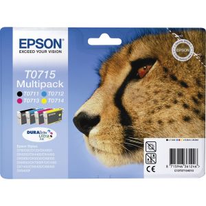Epson T0715, CMYK, négyes csomagolás tintapatron, többszínű, eredeti