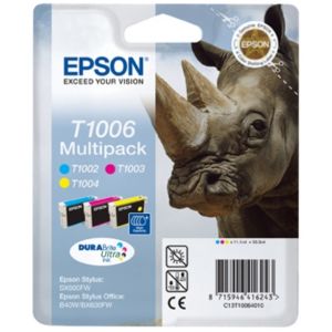 Epson T1006, CMY, hármas csomagolás tintapatron, többszínű, eredeti