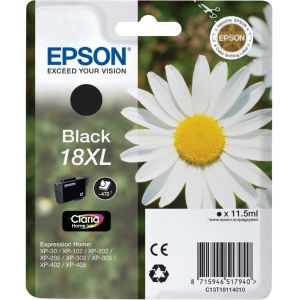 Epson T1811 (18XL) tintapatron, fekete (black), eredeti