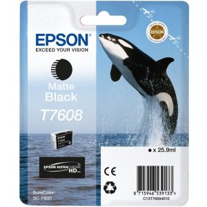 Epson T7608 tintapatron, matt fekete (matte black), eredeti