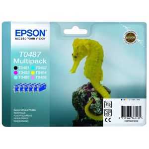 Epson T0487, CMYK + LC + LM, hatos csomagolás tintapatron, többszínű, eredeti