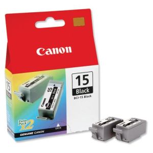 Canon BCI-15BK, kettős csomagolás tintapatron, fekete (black), eredeti