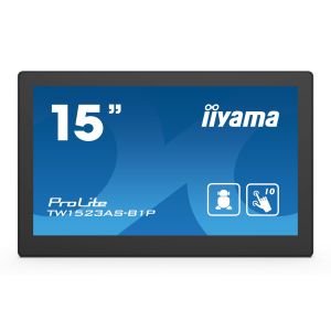 15 hüvelykes iiyama TW1523AS-B1P: IPS, FullHD, kapacitív, 10P, 450 cd / m2, mini HDMI, WiFi, Android 8.1 TW1523AS-B1P