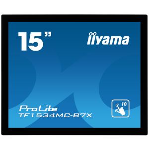 15" iiyama TF1534MC-B7X: TN, XGA, kapacitív, 10P, 370 cd / m2, VGA, DP, HDMI, IP65, fekete TF1534MC-B7X