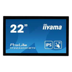 22" iiyama TF2234MC-B7X: IPS, FullHD, kapacitív, 10P, 350 cd / m2, VGA, DP, HDMI, IP65, fekete TF2234MC-B7X