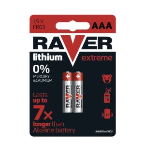 Lítium elem RAVER 2x AAA 1321112000