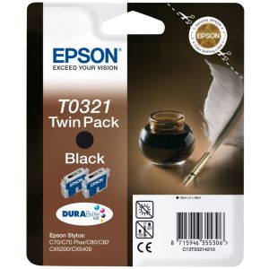 Epson T0321, kettős csomagolás tintapatron, fekete (black), eredeti