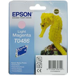 Epson T0486 tintapatron, világos bíborvörös (light magenta), eredeti