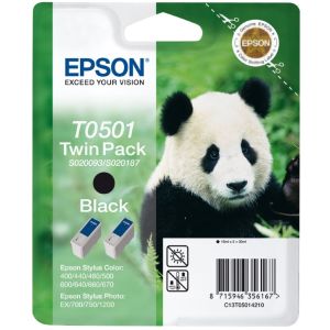Epson T0501, kettős csomagolás tintapatron, fekete (black), eredeti