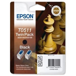 Epson T0511, kettős csomagolás tintapatron, fekete (black), eredeti