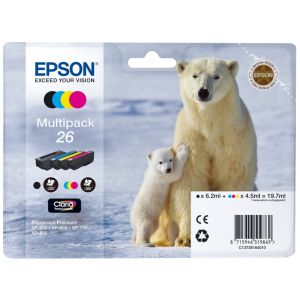 Epson T2616 (26), CMYK, négyes csomagolás tintapatron, többszínű, eredeti