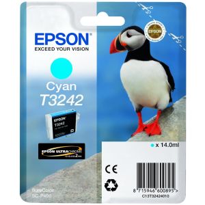 Epson T3242 tintapatron, azúr (cyan), eredeti
