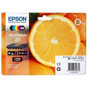 Epson T3337 (33), CMYK + PB, ötös csomagolás tintapatron, többszínű, eredeti
