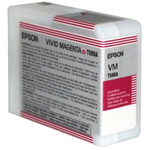 Epson T580A tintapatron, bíborvörös (magenta), eredeti
