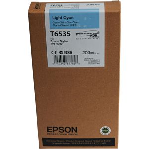 Epson T6535 tintapatron, világos azurkék (light cyan), eredeti