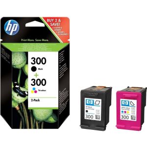 HP 300 (CN637EE), fekete, szín, kettős csomagolás tintapatron, többszínű, eredeti