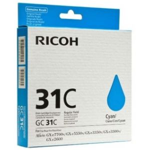 Ricoh GC31C, 405689 tintapatron, azúr (cyan), eredeti