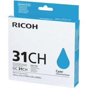 Ricoh GC31HC, 405702 tintapatron, azúr (cyan), eredeti