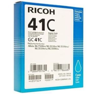 Ricoh GC41HC, 405762 tintapatron, azúr (cyan), eredeti