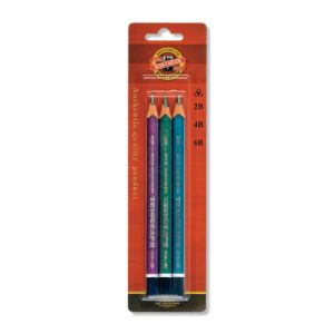 Grafit ceruza KOH-I-NOOR 2B, 4B, 6B, 3 db-os készlet