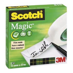 Ragasztószalag Scotch Magic láthatatlan írható 12 mm x 33 m dobozban