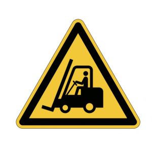 Figyelmeztető tábla a padlón óvakodjon a teherautóktól