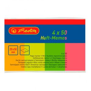 Herlitz papír könyvjelzők 20x50mm 50 db 4 szín