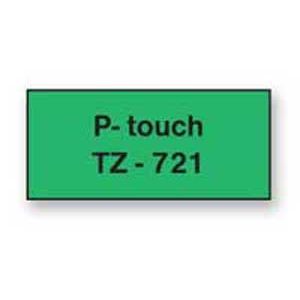 Öntapadó szalag Brother TZe-721 9 mm zöld/fekete