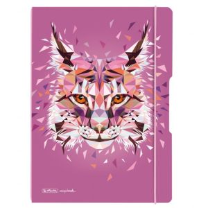 Notebook Herlitz my.book Flex Wild Animals A4 2x40 lapos vonalas négyzet PP ábra