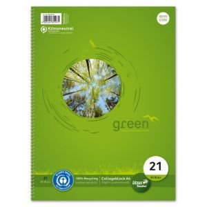 Blok College Format Werk Ursus Green A4 80 lapos 70g újrahasznosított
