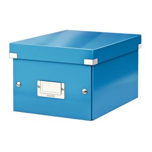 Click &amp; Store kis doboz fémes kék