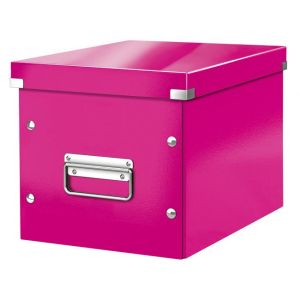 Négyzet alakú doboz A5 (M) Click &amp; Store metál rózsaszín