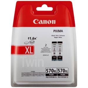 Canon PGI-570PGBK XL, kettős csomagolás tintapatron, fekete (black), eredeti
