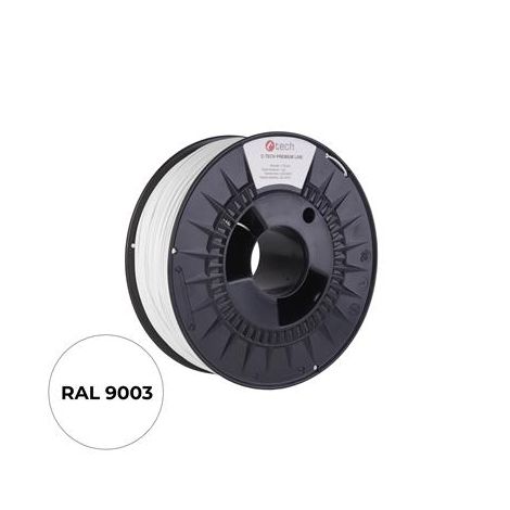 Nyomdafüzér (filament) C-TECH PREMIUM LINE, ABS, közlekedési fehér, RAL9003, 1,75 mm, 1 kg 3DF-P-ABS1.75-9003