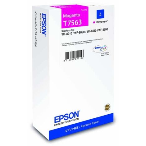 Epson T7563 tintapatron, bíborvörös (magenta), eredeti