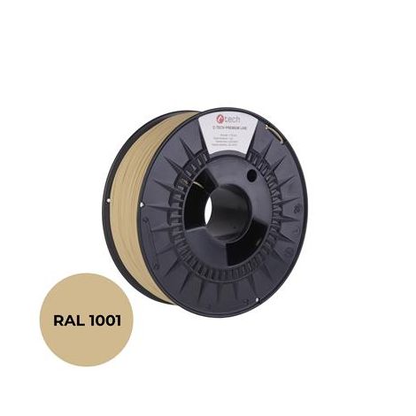 Nyomdafüzér (filament) C-TECH PREMIUM LINE, PLA, bézs, RAL1001, 1,75 mm, 1 kg 3DF-P-PLA1.75-1001
