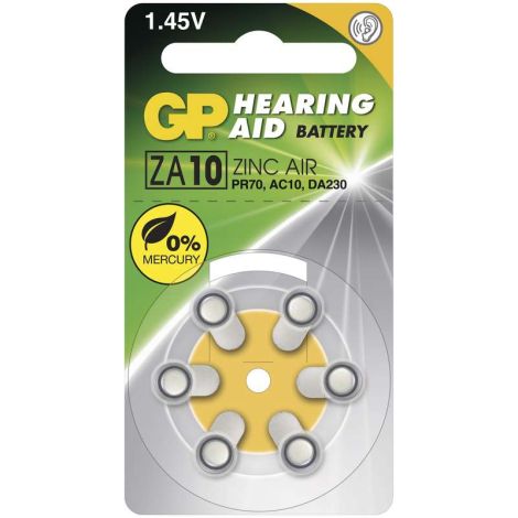 GP ZA10 hallókészülék elemek - 6db 1044001016