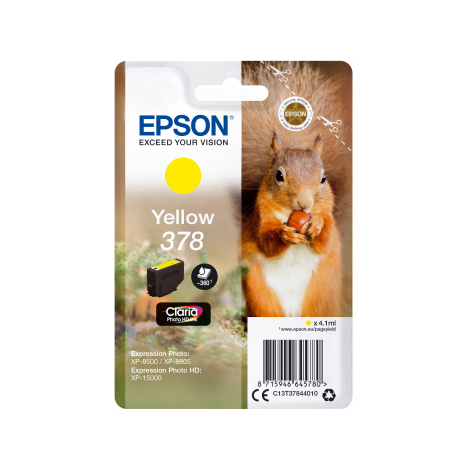 Epson 378, T3784, C13T37844010 tintapatron, sárga (yellow), eredeti