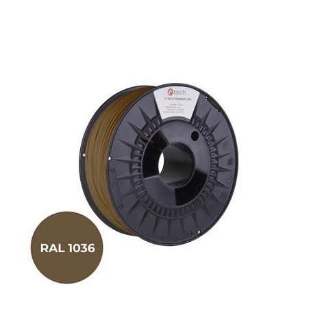 Nyomdafüzér (filament) C-TECH PREMIUM LINE, PLA, gyöngyház arany, RAL1036, 1,75 mm, 1 kg 3DF-P-PLA1.75-1036