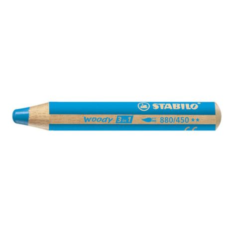 Ceruza STABILO fás 3 az 1-ben - szín, víz, viasz - azúrkék